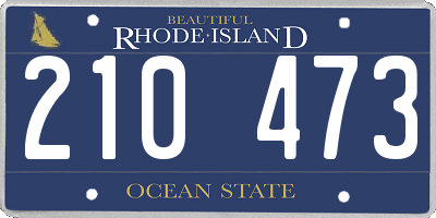 RI license plate 210473