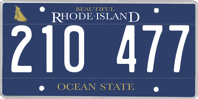 RI license plate 210477