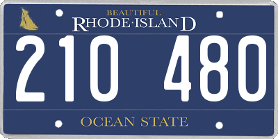 RI license plate 210480