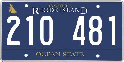 RI license plate 210481