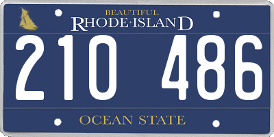 RI license plate 210486