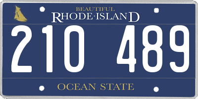 RI license plate 210489