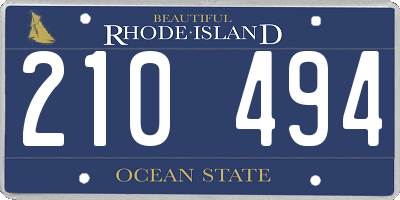 RI license plate 210494