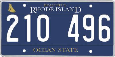 RI license plate 210496