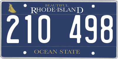 RI license plate 210498