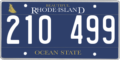 RI license plate 210499