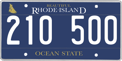 RI license plate 210500