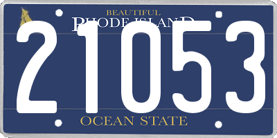 RI license plate 21053