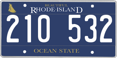 RI license plate 210532