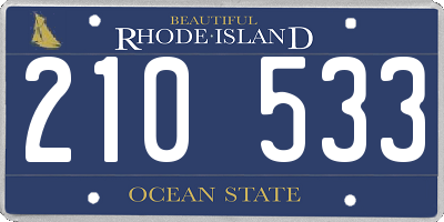 RI license plate 210533