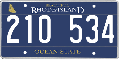 RI license plate 210534