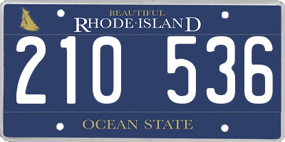 RI license plate 210536