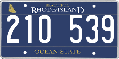 RI license plate 210539