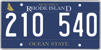 RI license plate 210540