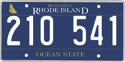 RI license plate 210541