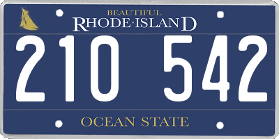 RI license plate 210542