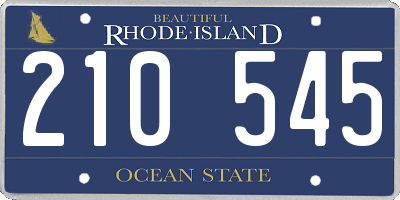 RI license plate 210545