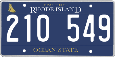 RI license plate 210549