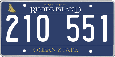 RI license plate 210551