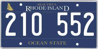 RI license plate 210552