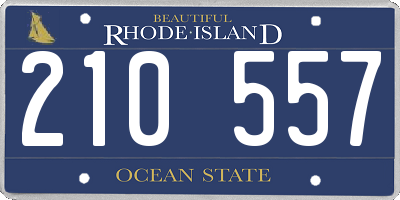 RI license plate 210557