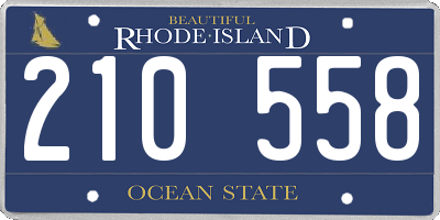 RI license plate 210558
