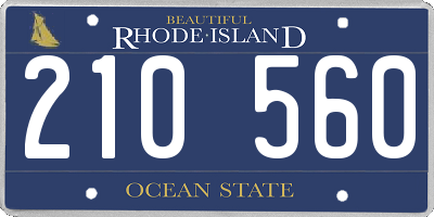 RI license plate 210560