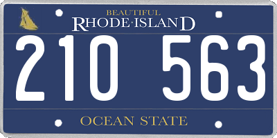 RI license plate 210563