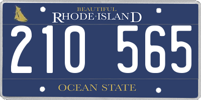 RI license plate 210565