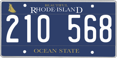 RI license plate 210568