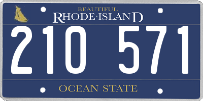 RI license plate 210571