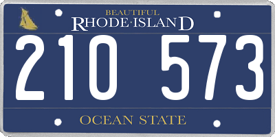 RI license plate 210573