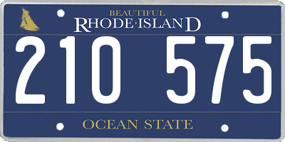 RI license plate 210575