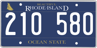 RI license plate 210580