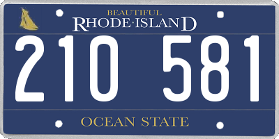 RI license plate 210581