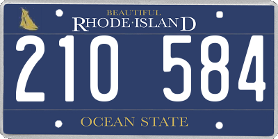 RI license plate 210584