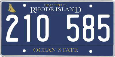 RI license plate 210585