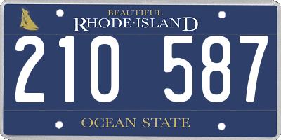 RI license plate 210587