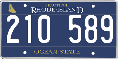 RI license plate 210589