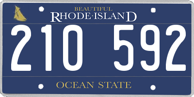 RI license plate 210592
