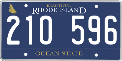 RI license plate 210596