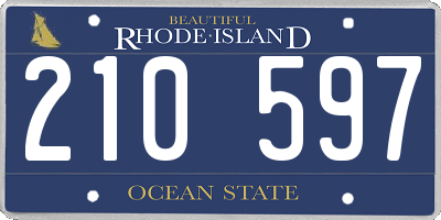 RI license plate 210597
