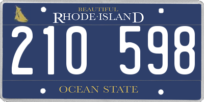 RI license plate 210598
