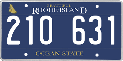 RI license plate 210631