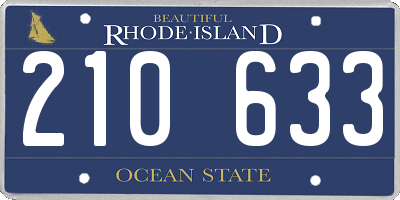 RI license plate 210633