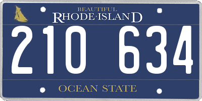 RI license plate 210634