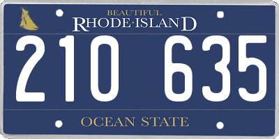 RI license plate 210635