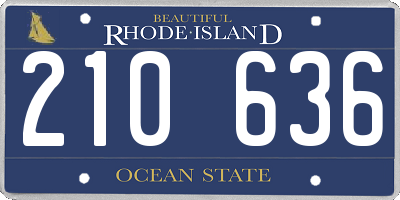 RI license plate 210636