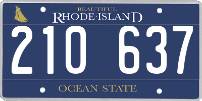 RI license plate 210637