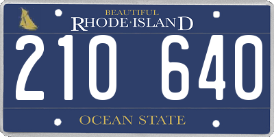 RI license plate 210640